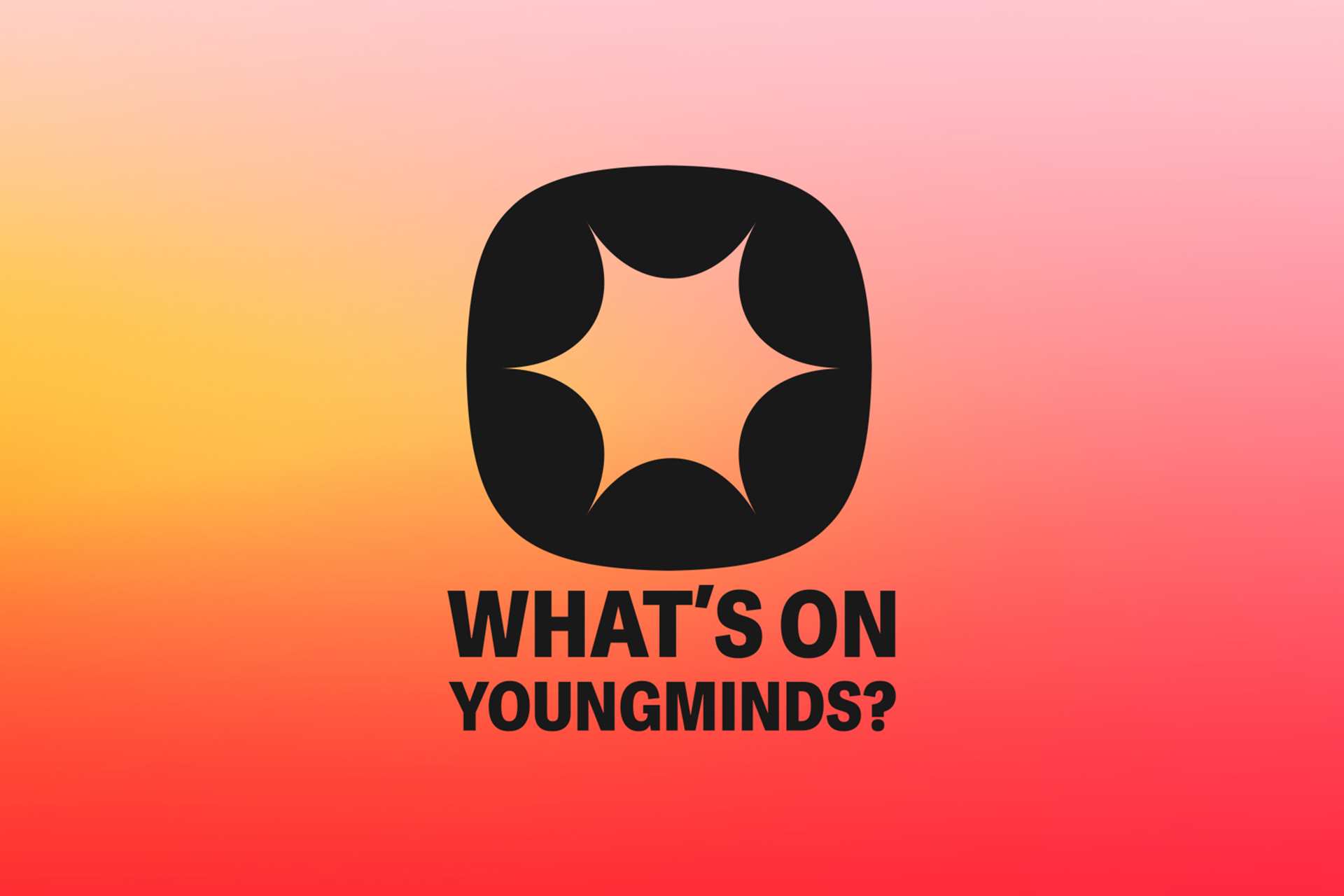 Podcast artwork: a star inside a circle on a red to orange gradient background. Text reads: What's On YoungMinds?